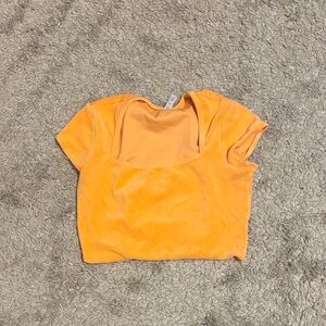 Alo Yoga square neck Sherbet orange Cropped Top size Medium